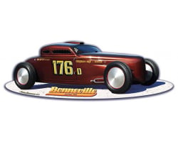 Bonneville Speed Coupe Cut-Out Metal Sign - 18" x 6"