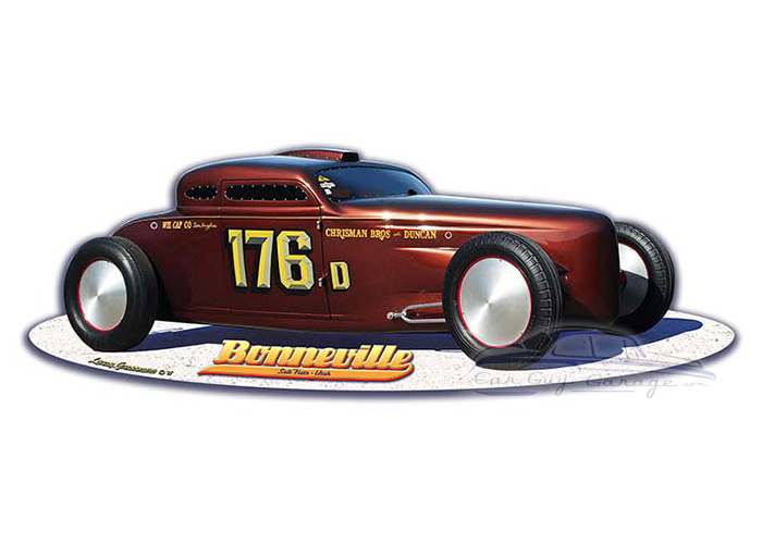 Bonneville Speed Coupe Cut-Out Metal Sign - 18" x 6"
