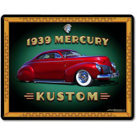 1939 Merc Kustom Frame Metal Sign - 15" x 12"