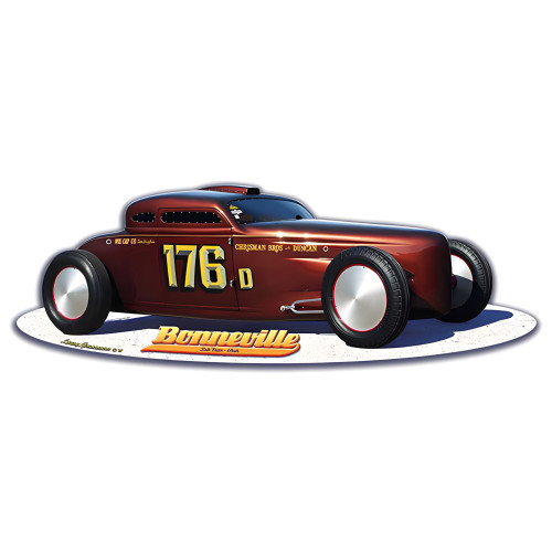Bonneville Speed Coupe Cut-Out Metal Sign - 16" x 6"