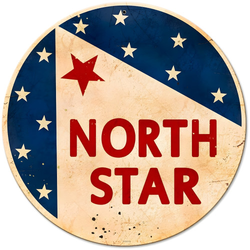 North Star Gasoline Metal Sign - 12" Custom Round