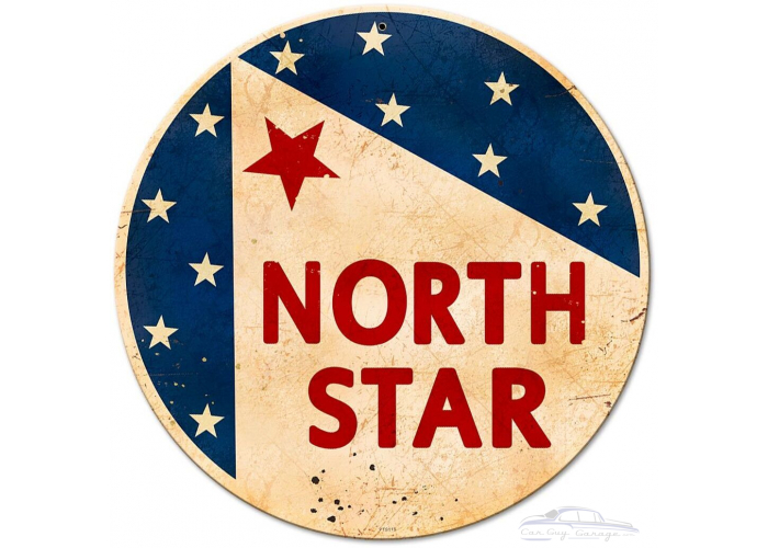 North Star Gasoline Metal Sign - 12" Custom Round