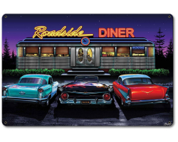 Roadside Diner Metal Sign - 18" x 12"