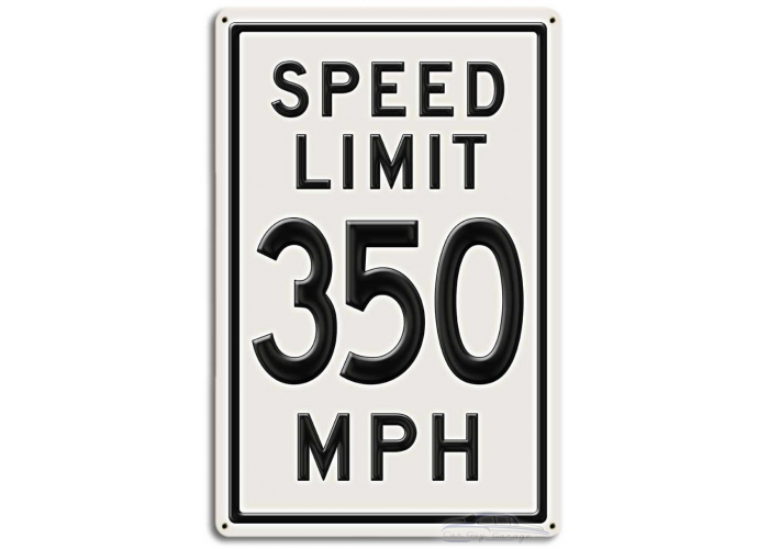 350 Speed Limit Metal Sign