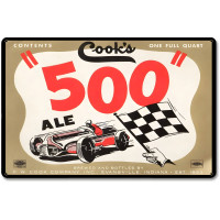 Cook's 500 Ale Metal Sign - 18" x 12"