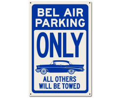 Bel Air Parking Blue Metal Sign
