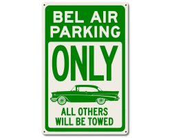 Bel Air Parking Green Metal Sign - 12" x 18"