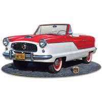 Nash Metro Red Cut-Out Metal Sign - 18" x 10"