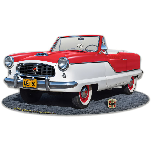 Nash Metro Red Cut-Out Metal Sign - 18" x 10"