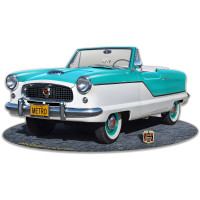 Nash Metro Turquoise Cut-Out Metal Sign - 18" x 10"