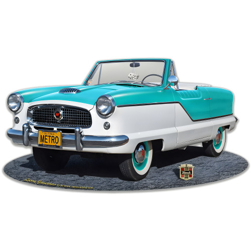 Nash Metro Turquoise Cut-Out Metal Sign - 18" x 10"
