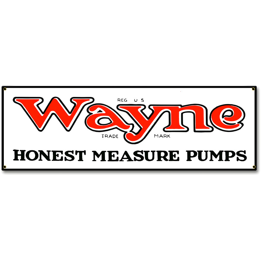 Wayne Gas Pumps Metal Sign - 6" x 18"