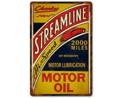 Streamline Motor Oil Metal Sign - 12" x 18"