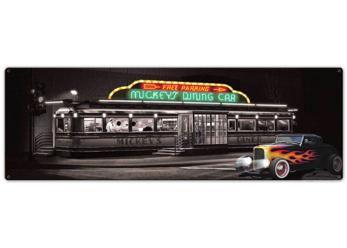 Mickey's Diner Metal Sign - 20" x 7"