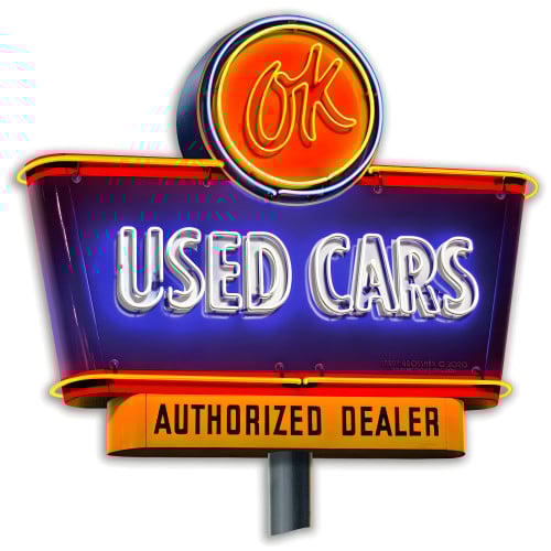 Used Car Sign Cut-Out Metal Sign - 14" x 14" Custom Shape