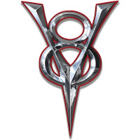 1930 V-8 Red Cutout Metal Sign - 11" x 16"