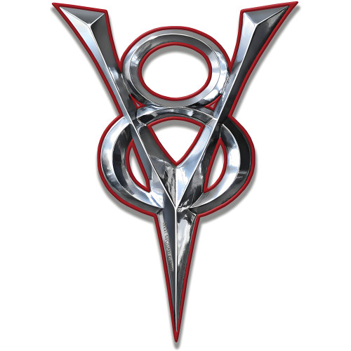 1930 V-8 Red Cutout Metal Sign - 11" x 16"