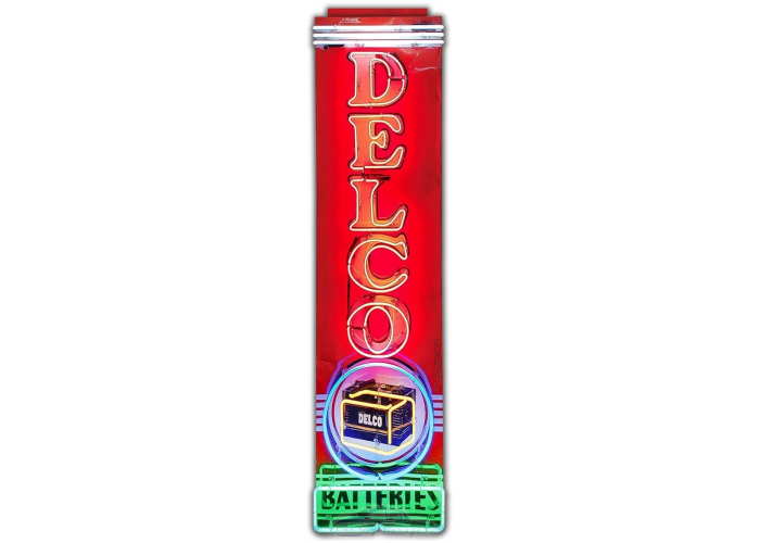 Delco Metal Sign - 18" x 5"