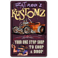 Rat Rodz Kustoms Metal Sign - 12" x 18"