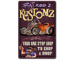 Rat Rodz Kustoms Metal Sign - 12" x 18"