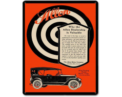 Allen Touring Model 1920 Metal Sign - 12" x 15"