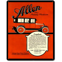Allen Sedan 1920 Metal Sign - 12" x 15"