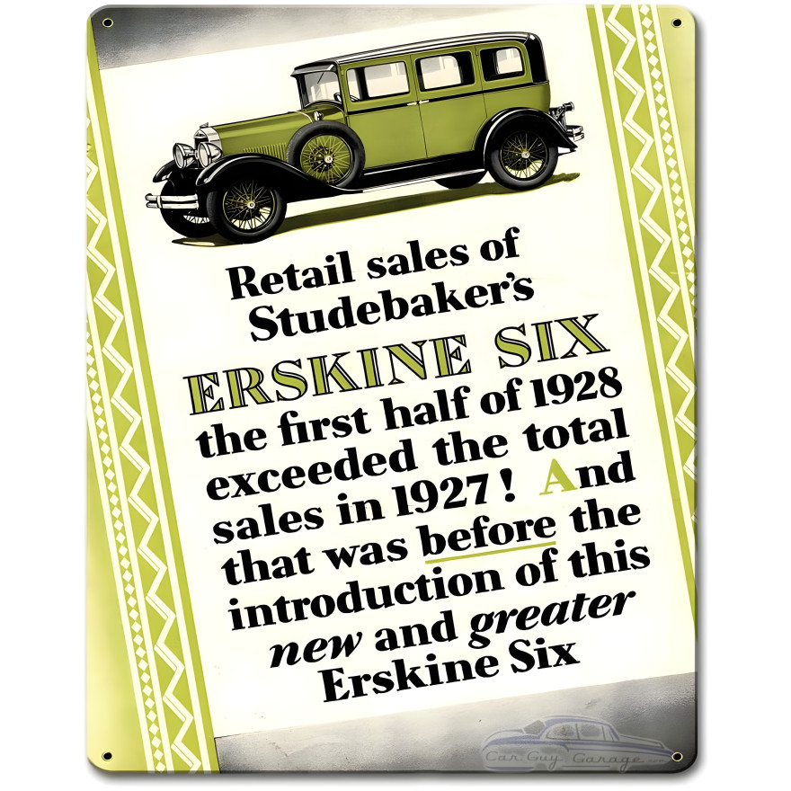 Studebaker Erskine Six 1928 Metal Sign - 12" x 15"