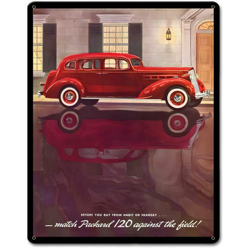 Packard Red 1936 Metal Sign - 12" x 15"