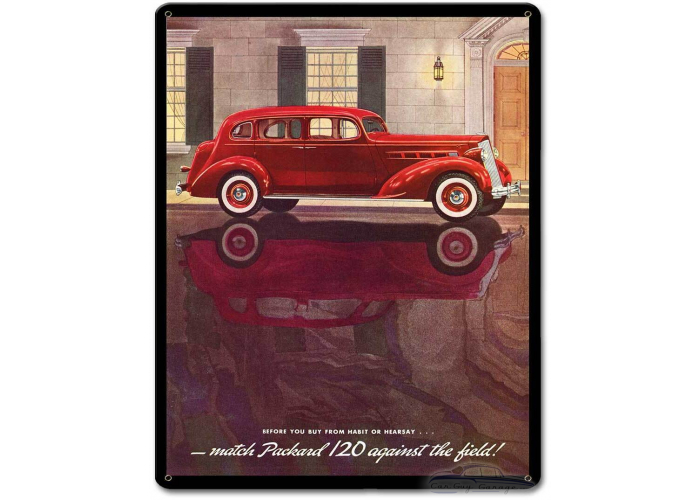 Packard Red 1936 Metal Sign - 12" x 15"