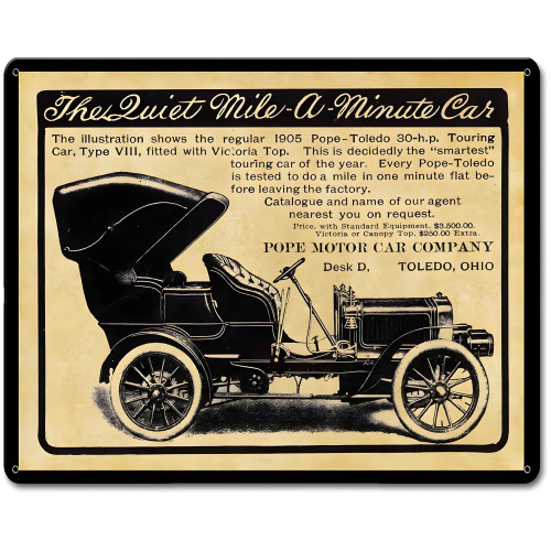 Pope Toledo Satin Metal Sign - 15" x 12"