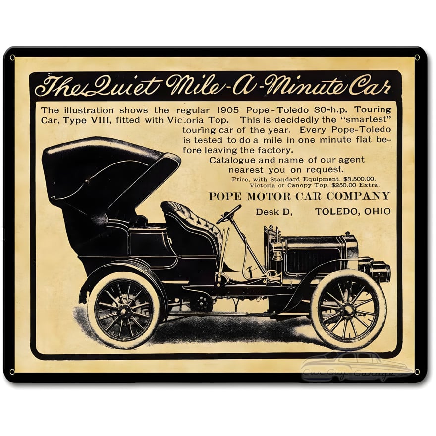 Pope Toledo Satin Metal Sign - 15" x 12"