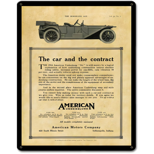 American Underslung Satin Metal Sign - 12" x 15"