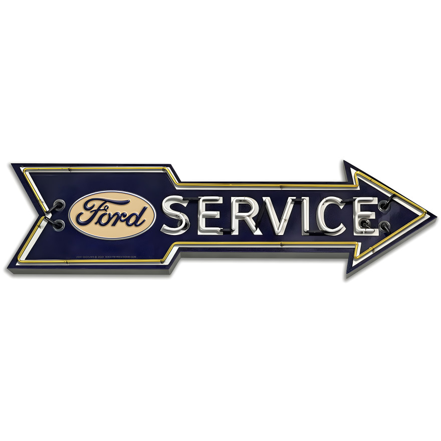 Ford Service Sign Custom Shape Metal Sign - 16" x 5"