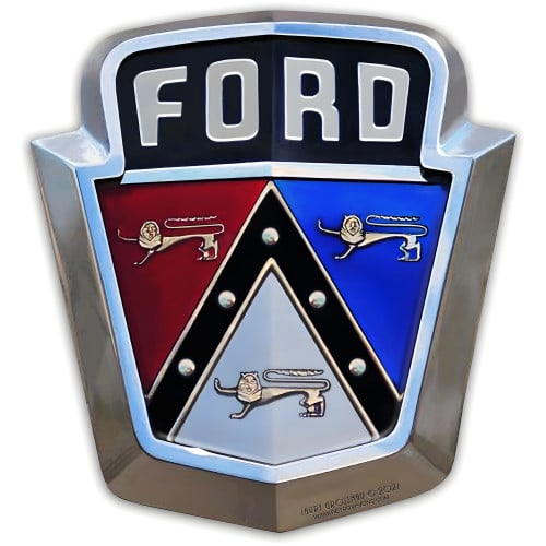 1950's Ford Emblem Custom Shape Metal Sign - 13" x 14"