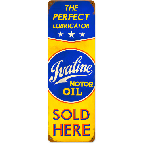 Ivaline Motor Oil Metal Sign - 8" x 24"