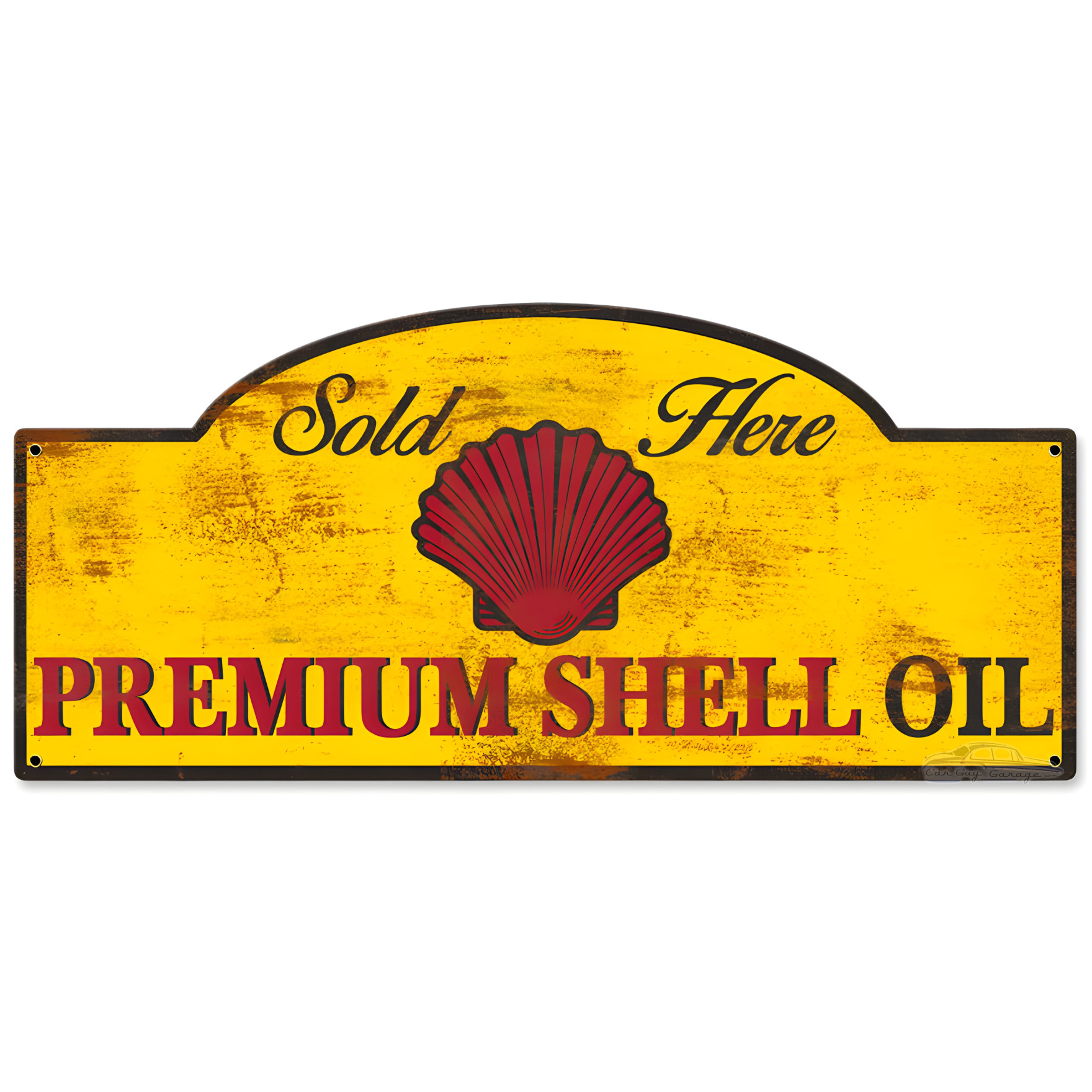 Premium Shell Oil Grunge Metal Sign - 17"x7" - Made in USA