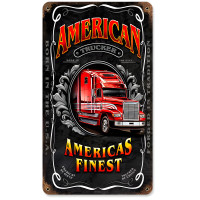 American Trucker Metal Sign - 8" x 14"