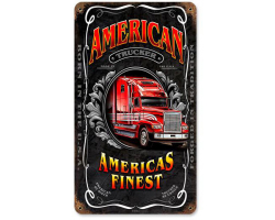 American Trucker Metal Sign - 8" x 14"