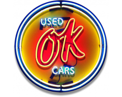Ok Used Cars Metal Sign - 14" Round