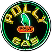 Polly Gas Metal Sign - 14" Round