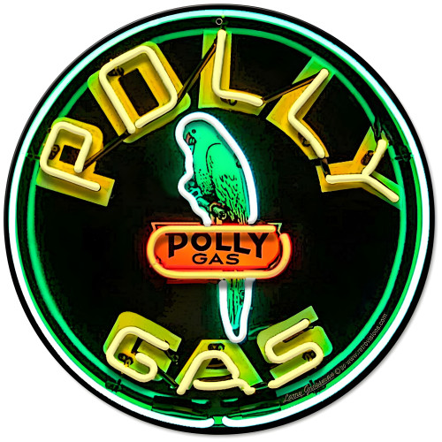 Polly Gas Metal Sign - 14" Round