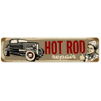 Hot Rod Repair Metal Sign - 20" x 5"