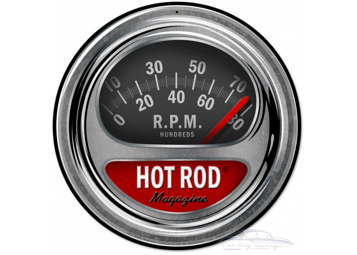 Hot Rod Tach Metal Sign - 14" Round