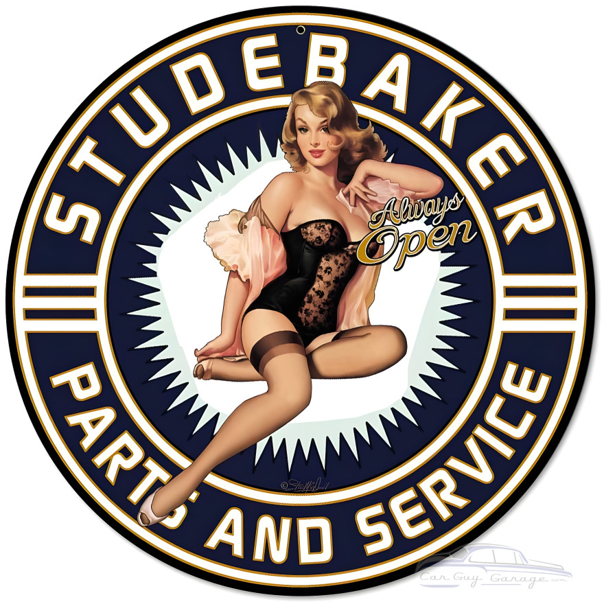 Studebaker Sign 2 Metal Sign - 14" Round