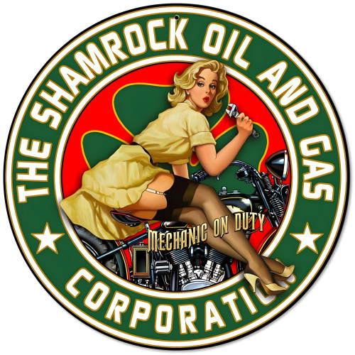 Shamrock 7 Metal Sign - 14" Round
