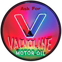 1950s Valvoline Metal Sign - 14" Round