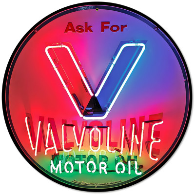 Vintage Valvoline Sign - 14 Inch Round Metal