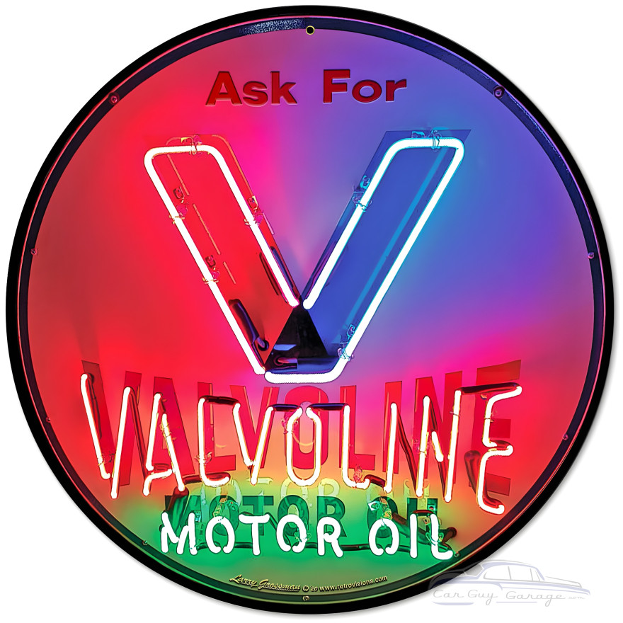 1950s Valvoline Metal Sign - 14" Round