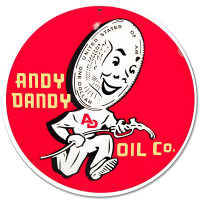 Andy Dandy Oil Co. Metal Sign - 14" Round