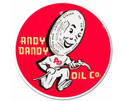 Andy Dandy Oil Co. Metal Sign - 14" Round